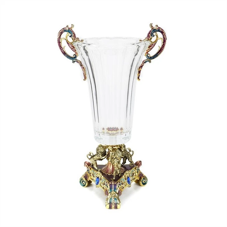 enamel glass flower vase home decoration